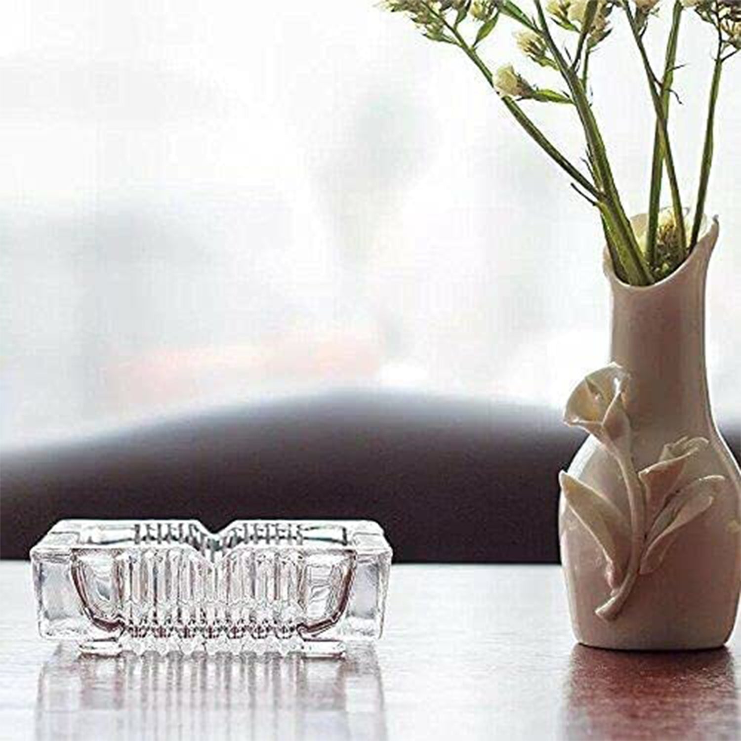Square Glass Misti Crystal Quality Cigar Cigarette Ashtray Round Tabletop for Home Office Indoor Outdoor Home Decor Square Glass Misti Crystal Quality Cigar Cigarette Ashtray Round Tabletop for Home Office Indoor Outdoor Home Decor